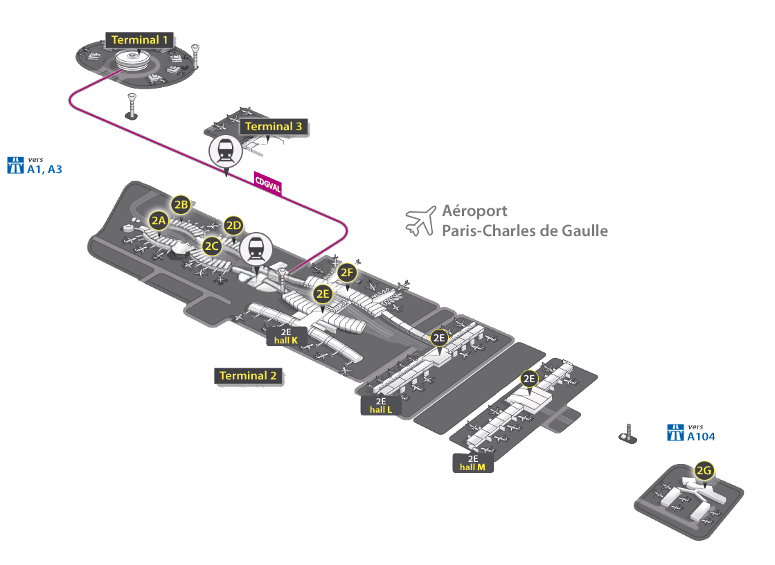 Plan simplifié de l'aéroport